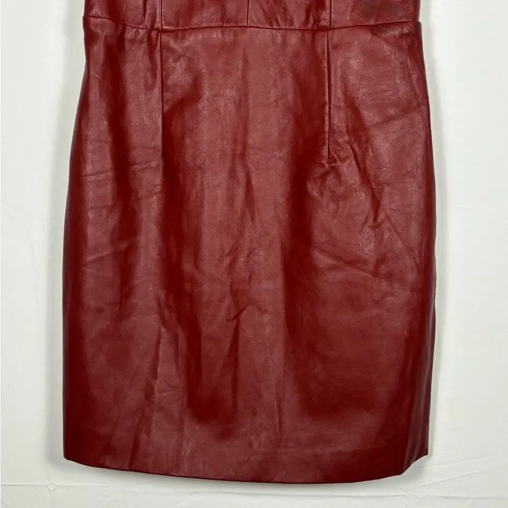 Lulus Perfect Pick Brick Red Vegan Leather Bodycon Mini Dress- M - Picture 7 of 12